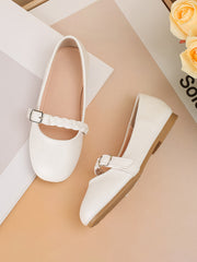 White Buckle Mary Jane Shoes