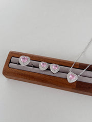 Heart Shape Pink Zircon Sterling Silver Ring