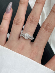 925 Sterling Silver Cubic Zirconia Radiant Sparkling Wedding Band Ring