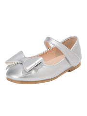 Girls' Silver Princess Shoes with Bow