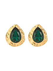 Vintage Emerald Teardrop Earrings