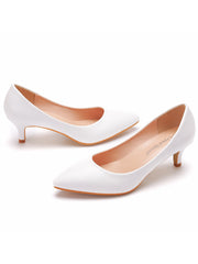 Simple Kitten Heels Pointed Toe Women's Shoes
