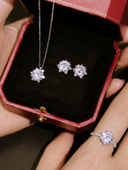 S925 Round-Cut Shiny Star Engagement Ring