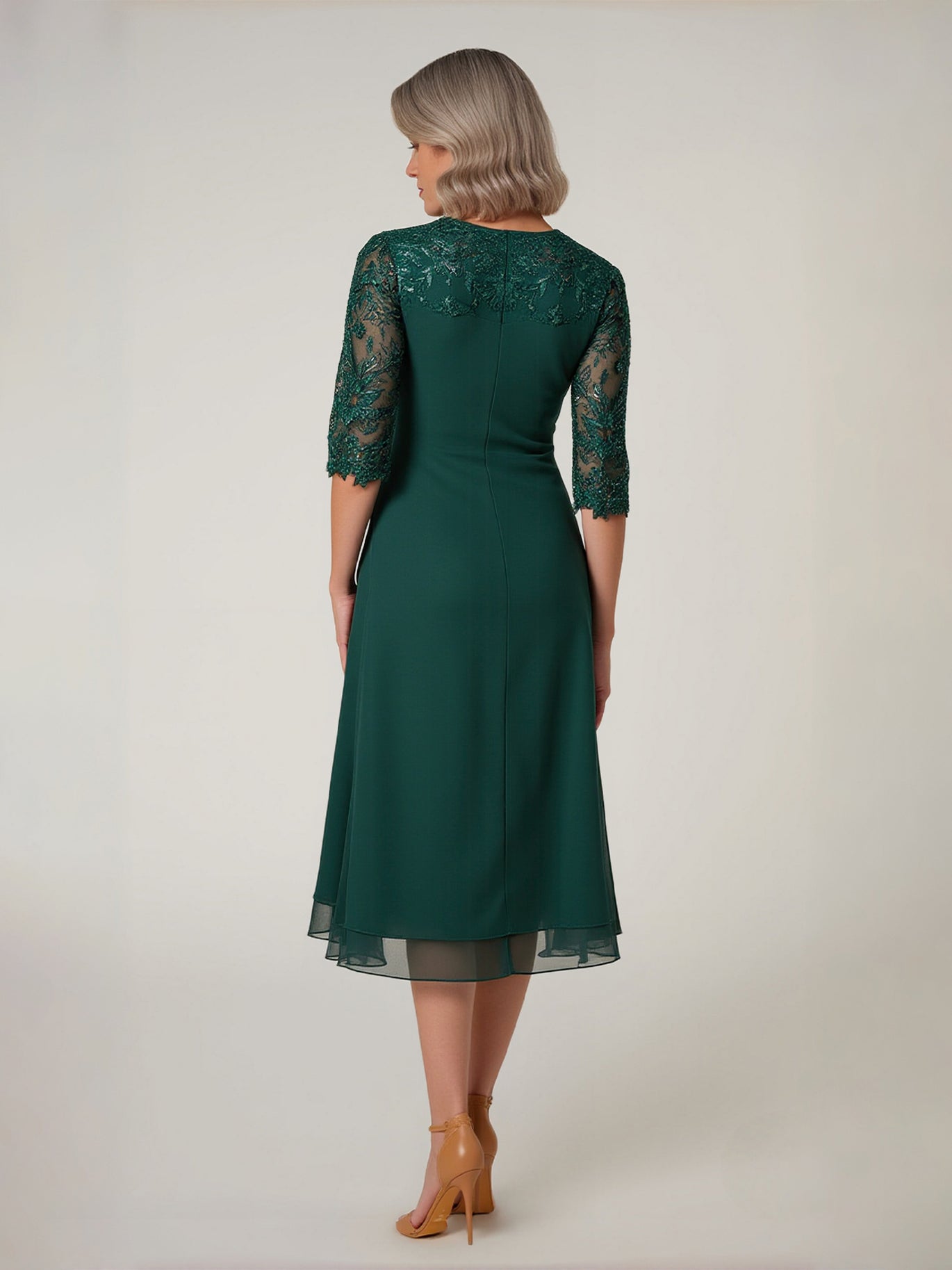 BABARONI Dark Green Mother of the Bride Dress