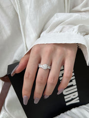 925 Sterling Silver Cubic Zirconia Radiant Sparkling Wedding Band Ring