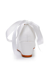 Round Toe Platform Heels Beaded Mary Janes