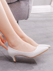Simple Kitten Heels Pointed Toe Women's Shoes