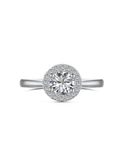 Simple Round sparkling Engagement Ring in 925 Sterling Silver