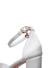 Peep Toe Ankle-Strap Bridal Chunky Heel Sandals