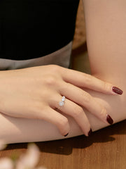 Round-Cut Three Sparkle Zircon Ring in s925