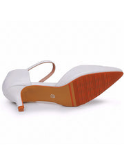 Mid Heels Pointed Toe Ankle-Strap Sandals