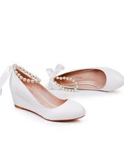 Round Toe Platform Heels Mary Janes Pumps