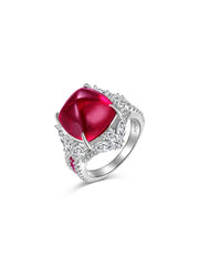 Luxurious Sugar Tower Ruby Engagement Ring