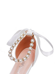 Pointed Toe Kitten Heels Ankle-Strap Wedding Shoes