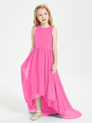 Exquisite Asymmetrical Junior Bridesmaid Dresses Scoop Neck Azalea