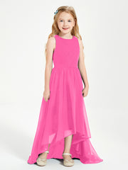 Exquisite Asymmetrical Junior Bridesmaid Dresses Scoop Neck Azalea
