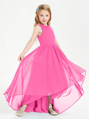 Exquisite Asymmetrical Junior Bridesmaid Dresses Scoop Neck Azalea