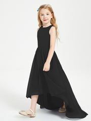 Exquisite Asymmetrical Junior Bridesmaid Dresses Scoop Neck Black