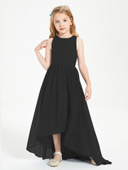 Exquisite Asymmetrical Junior Bridesmaid Dresses Scoop Neck Black