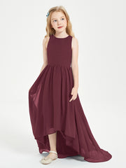 Exquisite Asymmetrical Junior Bridesmaid Dresses Scoop Neck Cabernet