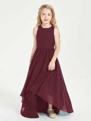 Exquisite Asymmetrical Junior Bridesmaid Dresses Scoop Neck Cabernet