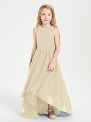 Exquisite Asymmetrical Junior Bridesmaid Dresses Scoop Neck Champagne
