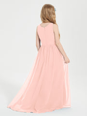 Exquisite Asymmetrical Junior Bridesmaid Dresses Scoop Neck Coral