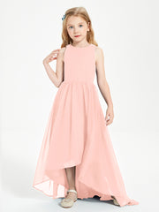 Exquisite Asymmetrical Junior Bridesmaid Dresses Scoop Neck Coral