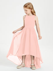 Exquisite Asymmetrical Junior Bridesmaid Dresses Scoop Neck Coral
