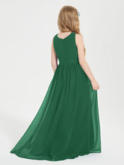Exquisite Asymmetrical Junior Bridesmaid Dresses Scoop Neck Dark Green