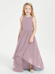 Exquisite Asymmetrical Junior Bridesmaid Dresses Scoop Neck Dusk
