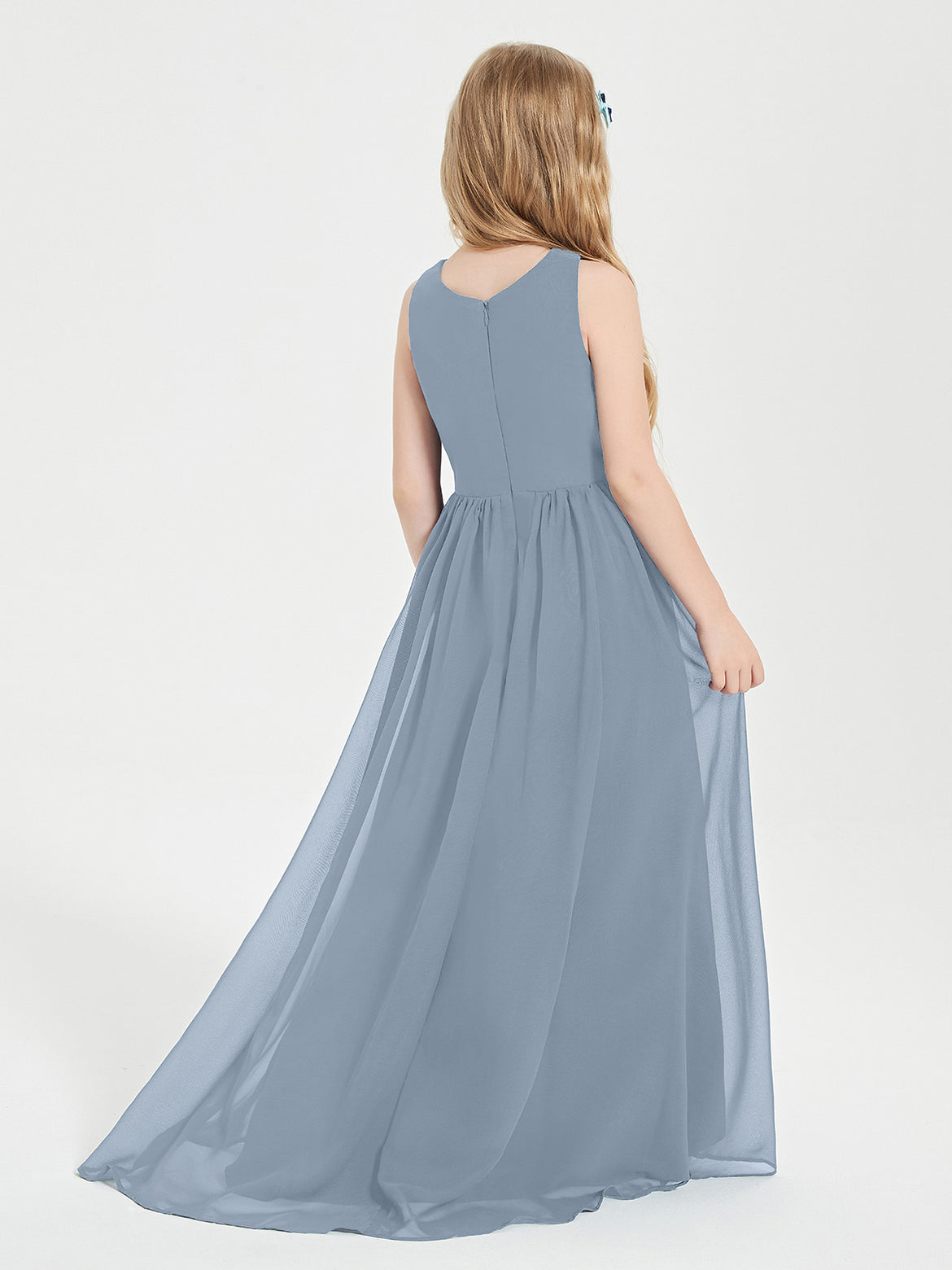 Dusty Blue Junior Bridesmaid Dresses  BABARONI