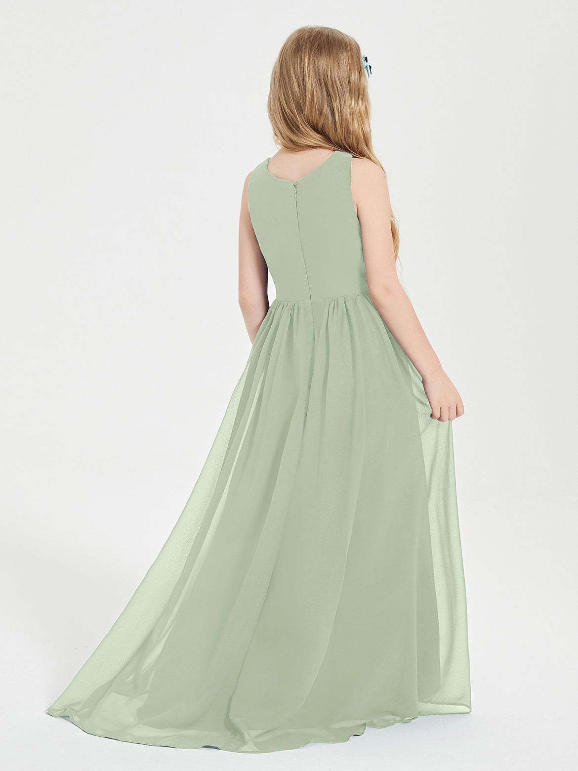 Dusty Sage Junior Bridesmaid Dresses BABARONI Dusty Sage Junior Bridesmaid Dresses BABARONI