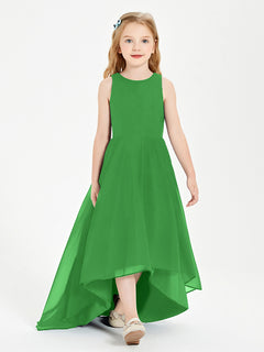 Exquisite Asymmetrical Junior Bridesmaid Dresses Scoop Neck Green