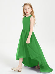 Exquisite Asymmetrical Junior Bridesmaid Dresses Scoop Neck Green