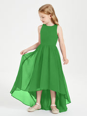 Exquisite Asymmetrical Junior Bridesmaid Dresses Scoop Neck Green