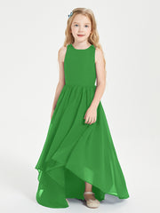 Exquisite Asymmetrical Junior Bridesmaid Dresses Scoop Neck Green