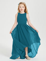 Exquisite Asymmetrical Junior Bridesmaid Dresses Scoop Neck Ink Blue