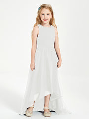 Exquisite Asymmetrical Junior Bridesmaid Dresses Scoop Neck Ivory