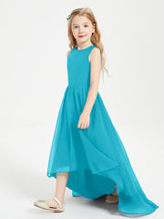 Exquisite Asymmetrical Junior Bridesmaid Dresses Scoop Neck Jade