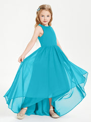 Exquisite Asymmetrical Junior Bridesmaid Dresses Scoop Neck Jade