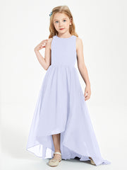 Exquisite Asymmetrical Junior Bridesmaid Dresses Scoop Neck Lavender