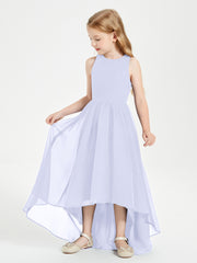 Exquisite Asymmetrical Junior Bridesmaid Dresses Scoop Neck Lavender