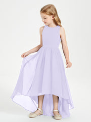 Exquisite Asymmetrical Junior Bridesmaid Dresses Scoop Neck Lilac