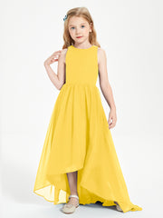 Exquisite Asymmetrical Junior Bridesmaid Dresses Scoop Neck Marigold
