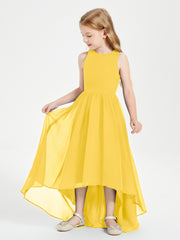 Exquisite Asymmetrical Junior Bridesmaid Dresses Scoop Neck Marigold