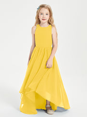 Exquisite Asymmetrical Junior Bridesmaid Dresses Scoop Neck Marigold