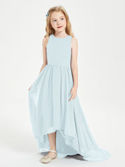 Exquisite Asymmetrical Junior Bridesmaid Dresses Scoop Neck Mist