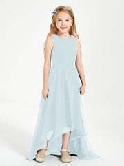 Exquisite Asymmetrical Junior Bridesmaid Dresses Scoop Neck Mist