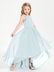 Exquisite Asymmetrical Junior Bridesmaid Dresses Scoop Neck Mist